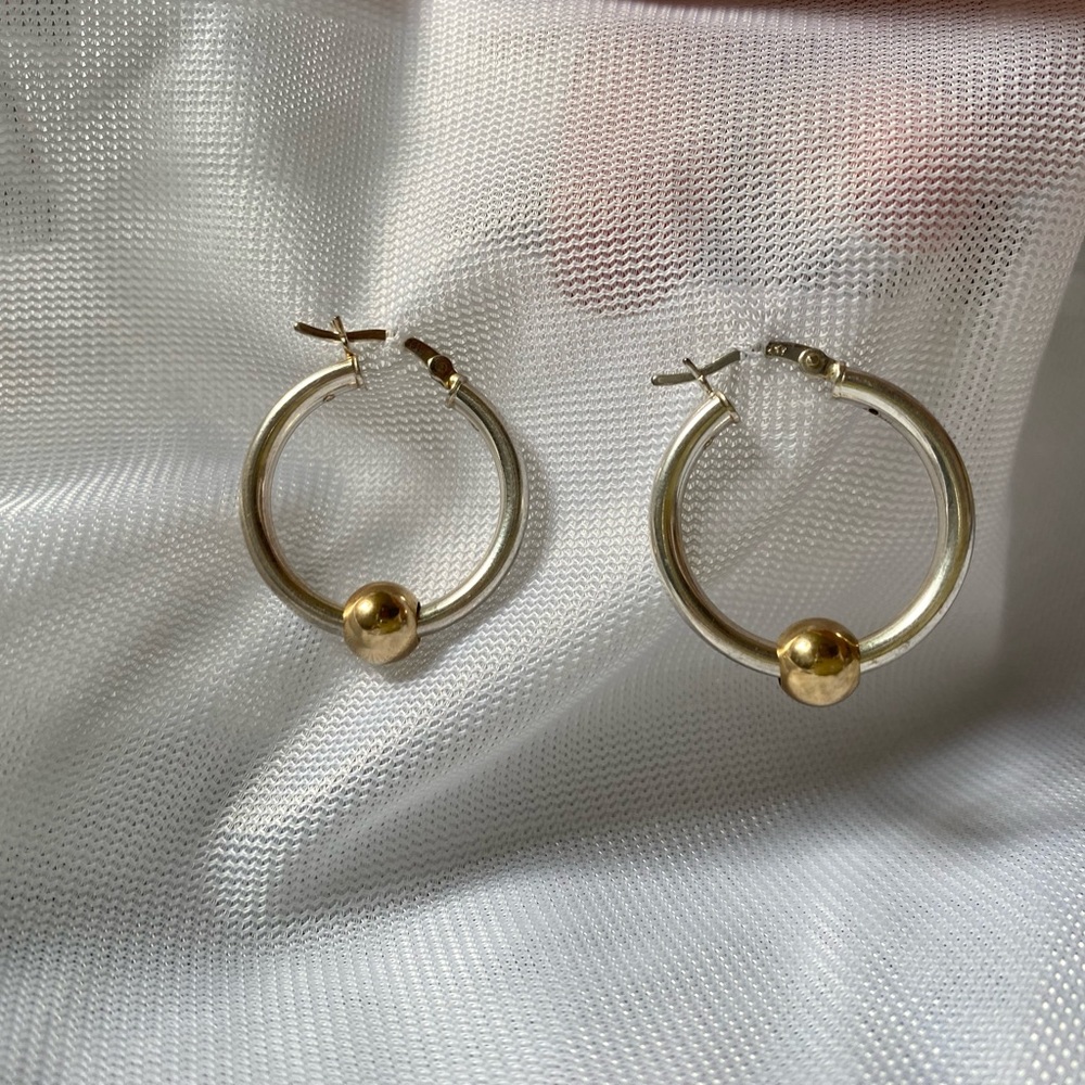 Cape Cod Gold Ball Hoop Earrings